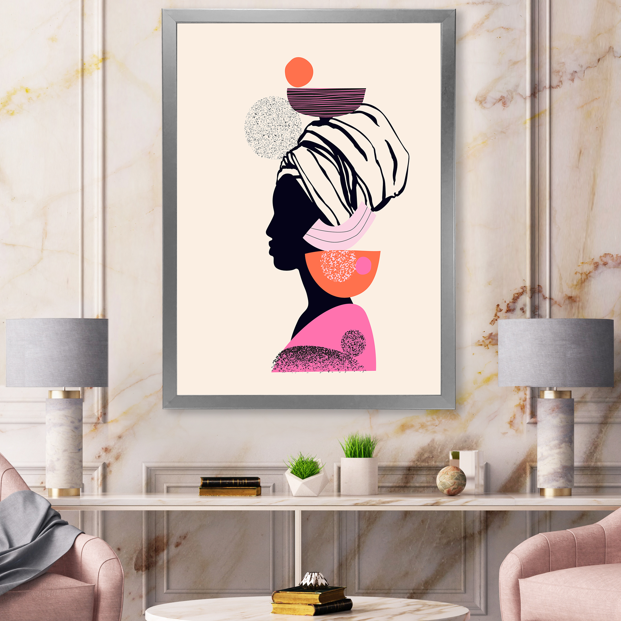 Designart 'Ethnic Portrait of African American Woman' Modern Framed Art Print