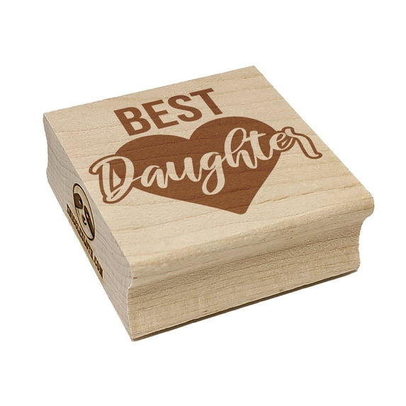 Best Daughter in Heart Square Rubber Stamp Stamping Scrapbooking Crafting - Small 1.25in