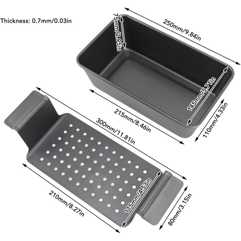 Generic Meatloaf Pan With Drain Tray Nonstick Baking Loaf Pan With Insert 9 X 5 Inches Loaf Pans For Baking Bread And Meat 2piece Set Black