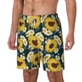 thumbnail image 2 of Uemuo Sunflowers Pattern Mens Swim Trunks Quick Dry Board Shorts with Mesh Lining, Stretch Beach Shorts Quick Dry No-Chafing Board Shorts-Medium, 2 of 9