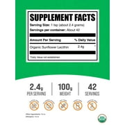 Pure Sunflower Lecithin Powder - Digestive, Heart, Skin Support, 2400mg (100g - 83 Servings)