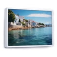 thumbnail image 2 of Designart "Greece Saronic Charm II" Landscapes Floater Framed Wall Art Living Room, 2 of 7