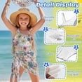 thumbnail image 4 of Xixirimido Abstract Spring Floral Print Girls One Piece Bathing Suit with Mesh Cover Up, Adjustable Strap Swimwear One Shoulder Swimsuit for Girl with Removable Pad, Size 13-14 Years, 4 of 7