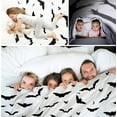 thumbnail image 4 of Halloween Bat Throw Blanket Soft Fluffy Fleece Blankets for Couch Bedroom Sofa Office Car Black and White Microfuber Plush Flannel Blankets for Girls Boys Adults 80X60 In, 4 of 6