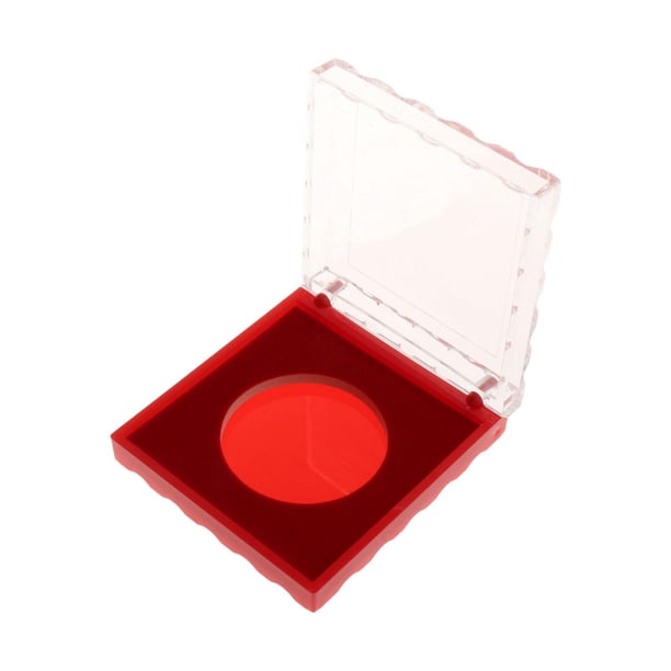 Caja de exhibición kusrkot Caja de colección vintage Tapa transparente 45 monedas