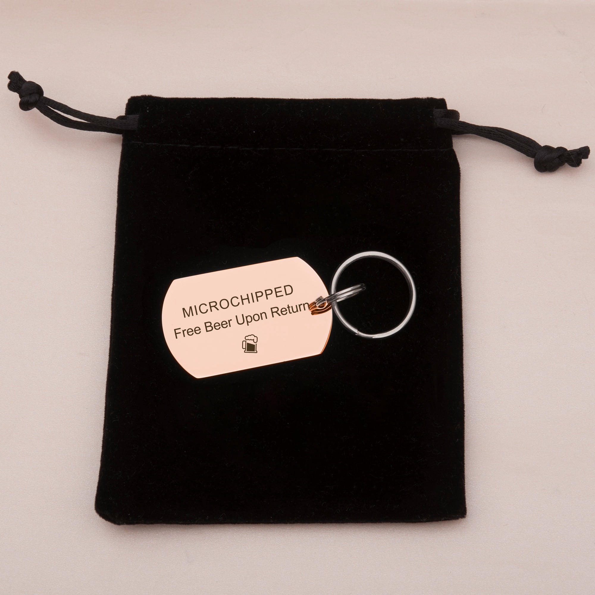Engravable Pet Id Tag - Dog Tag with Phone Number Tag Shape - Pet Name Tag Emergency Tags for Pet Collar [Rose Gold, L, Only Front Engraving]