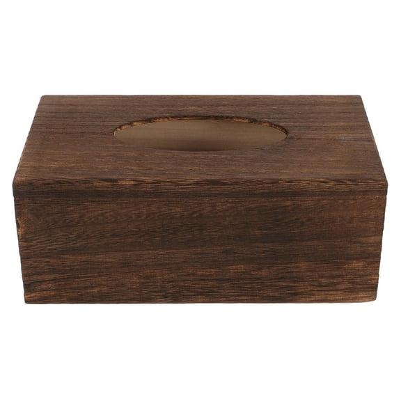 FOLOYORI 1Pc Creative Tissue Box Cover In Coffee Wood For Desktop Tissue Dispenser