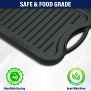 CHEFSPOT 20 x 10 Pre-Seasoned Cast Iron Reversible Grill and Griddle Pan, Double Burner