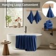 thumbnail image 2 of Green Essen Extra Large Bath Towel Sets of 8 pieces, 2 Large Bath Towels Oversized, 2 Hand Towels, 4 Washcloths, Soft Microfiber, Highly Absorbent Bath Towels for Bathroom Kitchen Spa Hotel(Navy), 2 of 8