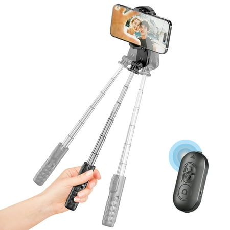 Ace Gimbal Stabilizer 1Axis for iPhone/Cell Phone/Smartphone/Android with Remote Control&Light, Portable Gimbal Tripod Auto Balance Handheld Selfie Stick for Video Recording, Vlogging, Live Streaming