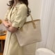 thumbnail image 3 of Sywqhk Bolso De Hombro De Paja Para Mujer Bolsos Grandes Casuales De Pu De Verano (Beige Tejido) Sywqhk Para estrenar, 3 of 9