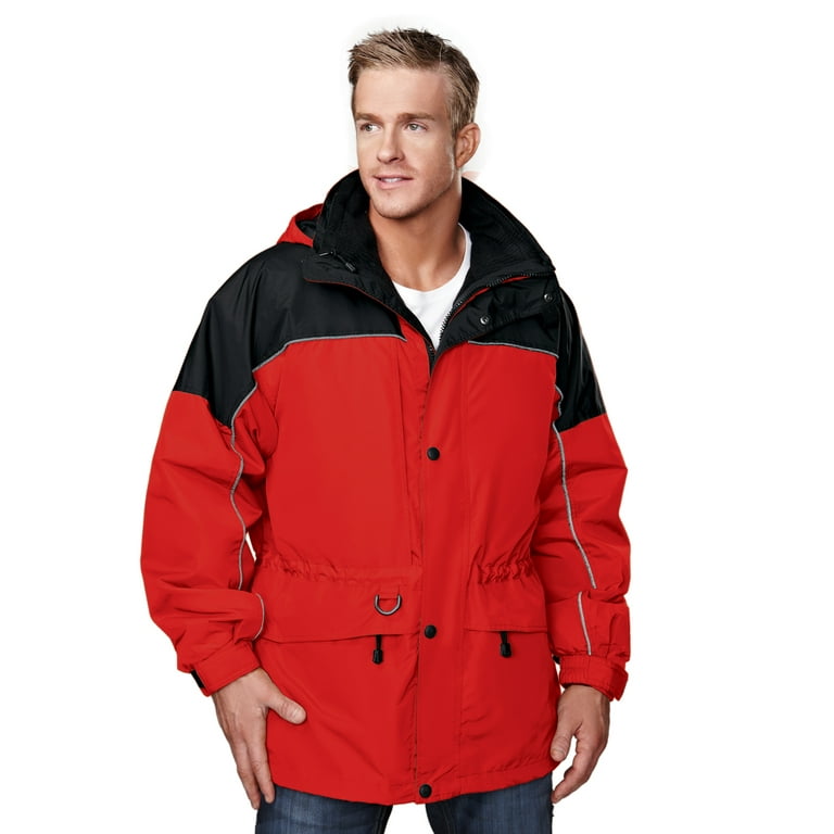 Tri-Mountain Colorado 9100 Nylon 3-in-1 parka, X-Large, Red/Black