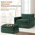 thumbnail image 5 of Dinosisco Oversized Lounge Chair with Ottoman, Cloud Accent Armchair for Living Room, Green Chenille, 5 of 9