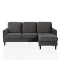thumbnail image 3 of CosmoLiving Strummer Reversible Sectional Sofa Couch, Charcoal Gray, 3 of 11