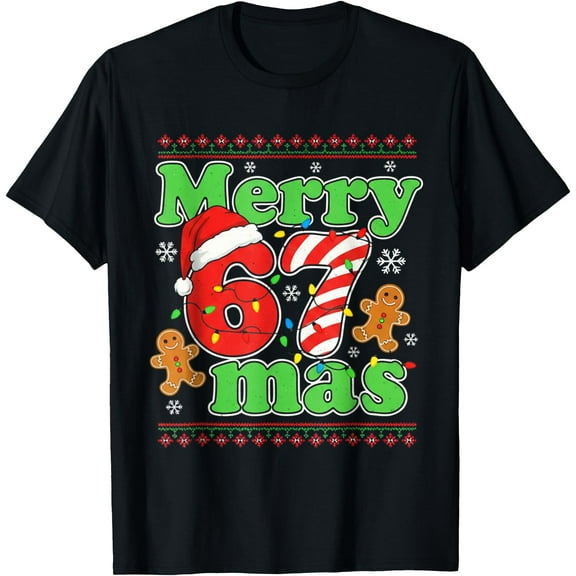 Funny Merry 67 mas Christmas Holiday Women Xmas Ugly T-Shirt Shirts