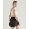 thumbnail image 2 of CARETOO Girls Flowy Athletic Shorts with Pocket Kids Spandex 2 in 1 Drawstring Butterfly Skorts for Cheer, Dance, Running 2pcs, 2 of 12