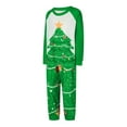 thumbnail image 3 of Elippeo Christmas Family Pajamas Matching Set Christmas Tree Print Raglan Long Sleeve Tops and Pants Loungewear Soft Sleepwear, 3 of 10