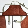 thumbnail image 4 of Adjustable Leather Work Shop Apron with Tool Pockets for Woodworking Cooking, 4 of 8