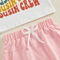 thumbnail image 6 of Bagilaanoe 2pcs Toddler Baby Girl Shorts Set Short Sleeve Letter Print T Shirt Tops + Shorts 6M 12M 18M 24M 3T Kids Casual Summer Clothes, 6 of 7