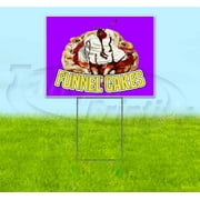 Funnel Cakes (18" x 24") Yard Sign, Includes Metal Step Stake