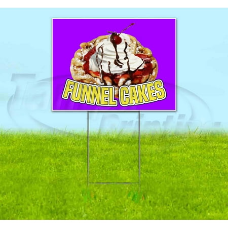Funnel Cakes (18" x 24") Yard Sign, Includes Metal Step Stake