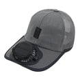 thumbnail image 2 of Sombrero con ventilador solar, ideal para golf, playa, camping, compras y pesca. Gris oscuro, 2 of 9
