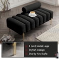 thumbnail image 5 of Tabaray 53.2" Modern Loveseat Sofa Couch, Upholstered Accent Sofa with Golden Legs and Adjustable Backrest, Small Teddy Fleece Couches for Bedroom, Living Room, Compact Small Space (Black), 5 of 14