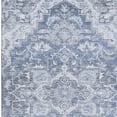 thumbnail image 4 of HomeRoots 664737 9 x 12 ft. Denim Blue, Ivory & Gray Floral Medallion Washable Machine Made Rectangle Area Rug with UV Protection, 4 of 6