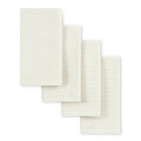 

Martha Stewart Honeycomb Modern Farmhouse Napkin 4-Pack Set Beige 19 x19