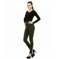 thumbnail image 3 of Couver Women’s Seamless Fleece Lined Workout Leggings, One Size, Army Green, 3 of 4