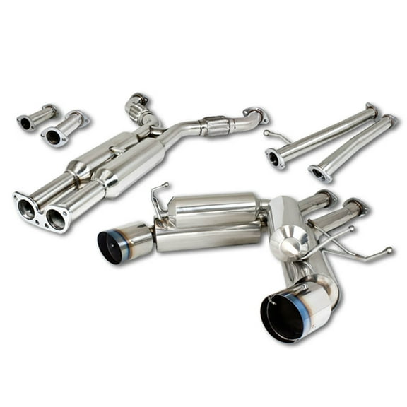 DNA Motoring Catback Exhaust 4.5" Dual Burnt Tip Muffler for 03-09 Nissan 350Z 03-07 Infiniti G35 Z33