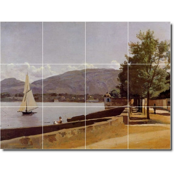 Ceramic Tile Mural-Jean Corot Landscapes Painting 318. 48" w x 36" h using (12) 12 x 12 ceramic tiles