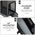 thumbnail image 3 of TEHAUX Breathable Design Pet Carrier Cat Grey Fabric 1Set, 3 of 6