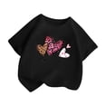 thumbnail image 4 of Landzoo Toddler Kids Boys Girls Shirts Leopard Love Heart Print Short Sleeve Crew Neck T-Shirt Summer Loose Fit Girls Tops Size 3-4 Years Black, 4 of 4