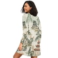 thumbnail image 2 of FORMRS Womens Long Sleeve Nightgowns Crew Neck Sleep Shirt Soft Pajamas Sizes S-3XL, Green Mountain Pattern, 2 of 8