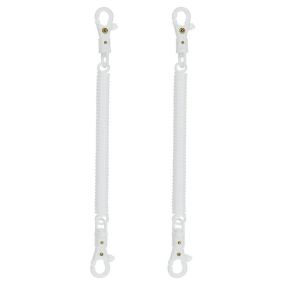 Retractable Coil Springs Keychain with Plastic Lobster Clasp for Keys Wallet, White 2 Pack