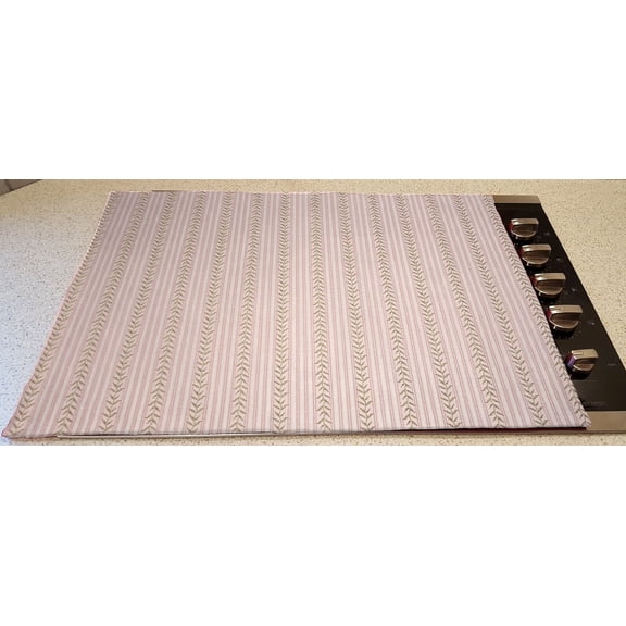 Striped Vines Stove Top / Cook Top Cover & Protector by Penny's Needful Things (Pink)