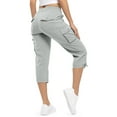 thumbnail image 6 of FAHXNVB Womens Cargo Capris Pants High Waist Casual Capri Pants with Pockets Dressy Lightweight Loose Fit Baggy Hiking Cargo Pants, 6 of 7