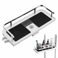 thumbnail image 1 of HaoXun Adjustable Shower Shelf with Non-Perforated Installation - ABS Plastic Bathroom Storage Rack with Hollow Drainage Base and Curved Fence for Shower Organization, 1 of 9
