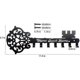thumbnail image 2 of Wall-Mounted Key Holder Hooks, Decorative Black Metal with 7 Hooks, 2 of 5