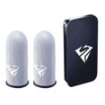 thumbnail image 1 of Fundas para dedos para juegos para juegos móviles 0,25mm fibra de vidrio y plata cubierta sin costuras para la yema del dedo del pulgar Ant, 1 of 2