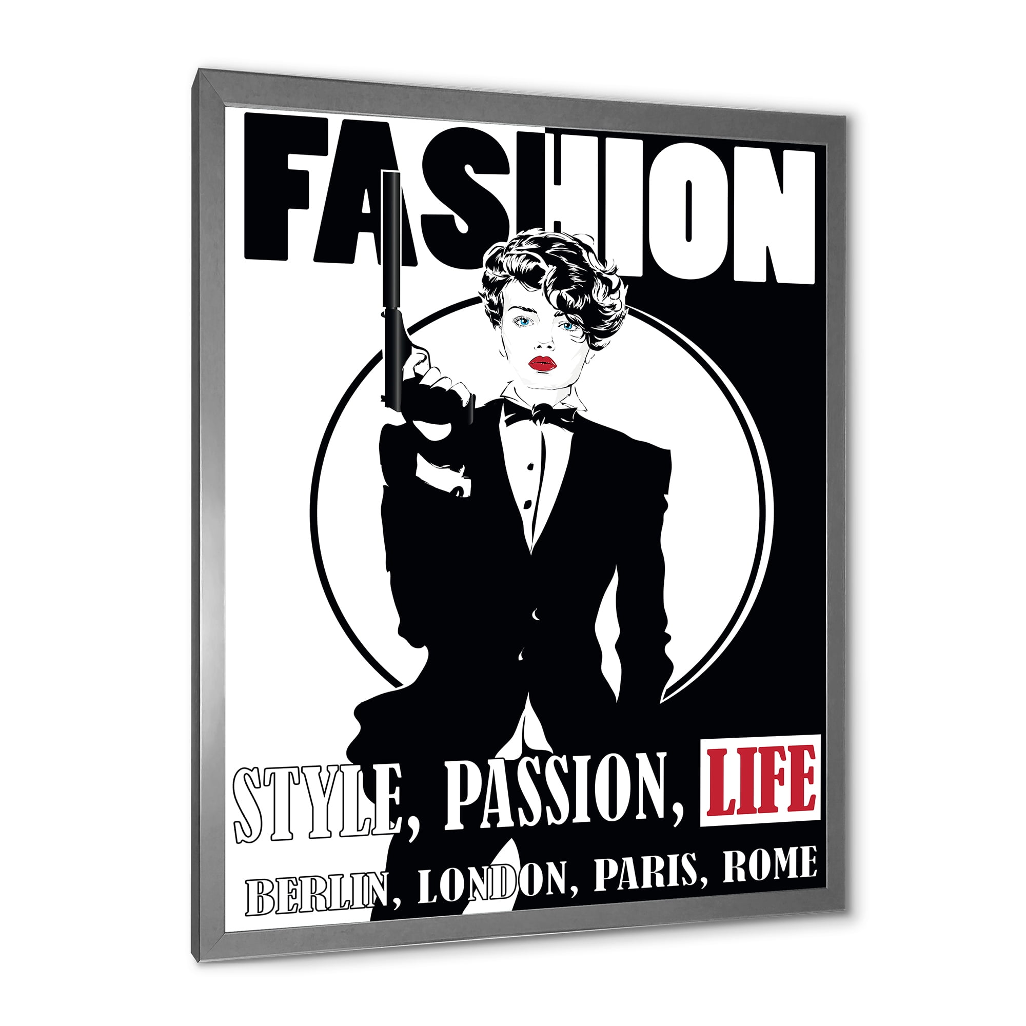 Designart 'Style Passion Life Fashion Woman II' Vintage Framed Art Print