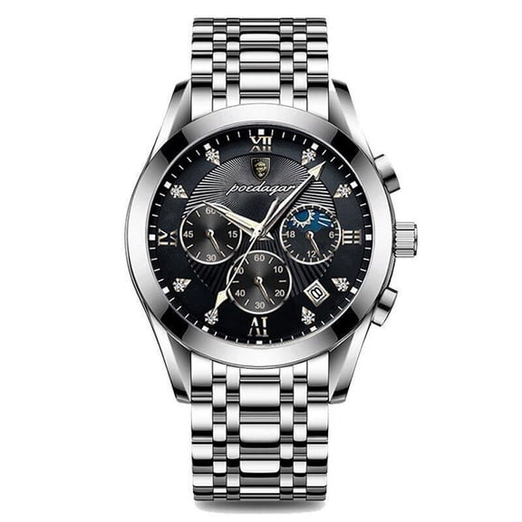 POEDAGAR Men Watch Sport Chronograph Quartz Watches Top Brand Luxury Full Steel Waterproof Luminous Date Man Fashion Wristwatch