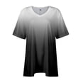 thumbnail image 5 of Xixinqiwan Plus Size Tops for Women,Fashion Women's Casual V Neck Solid Plus Large Short Sleeve Blouse T-shirts Trendy Workout Going Out Tee Tops, 5 of 9