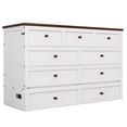 thumbnail image 3 of Newboti Furniture Solid Pine Murphy Bed Chest With Charging Station And Large Storage Drawer For Home Office Or Small Room, Full, White+Walnut 6340, 3 of 12