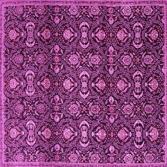 Ahgly Company Indoor Square Persian Pink Traditional Area Rugs, 8' Square
