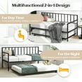 thumbnail image 6 of Gymax Twin Metal Daybed Sofa Bed with Trundle & Lockable Casters for Living Room, 6 of 9