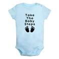 thumbnail image 2 of iDzn Take The Baby Steps Funny Rompers For Babies, Newborn Baby Unisex Bodysuits, Infant Jumpsuits, Toddler 0-24 Months Kids One-Piece Oufits, 2 of 5