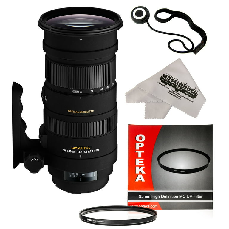 Sigma 50-500mm F4.5-6.3 APO DG OS HSM Telephoto Zoom Lens with UV Filter  for Nikon D4s, D4, D3x, Df, D810, D800, D750, D610, D600, D7100, D7000,