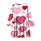 thumbnail image 4 of Vestido de manga larga con cuello redondo para niñas, vestido elástico de manga larga, corte A, estilo patinador con volantes, vestido de recital escolar, vestido de manga larga con cuello redondo par, 4 of 5